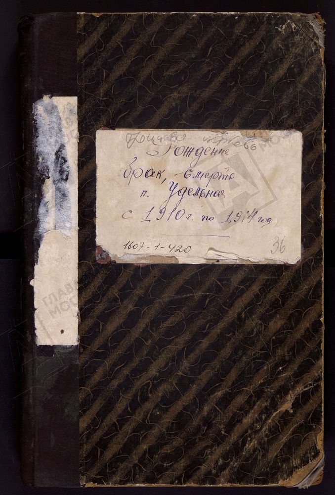 МЕТРИЧЕСКИЕ КНИГИ, МОСКОВСКАЯ ГУБЕРНИЯ, БРОННИЦКИЙ УЕЗД, ТРОИЦКОЙ ЦЕРКВИ ПРИ ПЛАТФОРМЕ "УДЕЛЬНАЯ". – Титульная страница единицы хранения