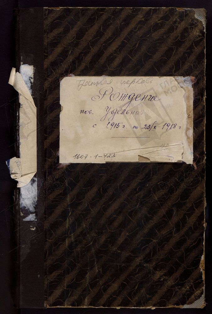 МЕТРИЧЕСКИЕ КНИГИ, МОСКОВСКАЯ ГУБЕРНИЯ, БРОННИЦКИЙ УЕЗД, ТРОИЦКОЙ ЦЕРКВИ ПРИ ПЛАТФОРМЕ "УДЕЛЬНАЯ", ТОЛЬКО ЧАСТЬ I. – Титульная страница единицы хранения