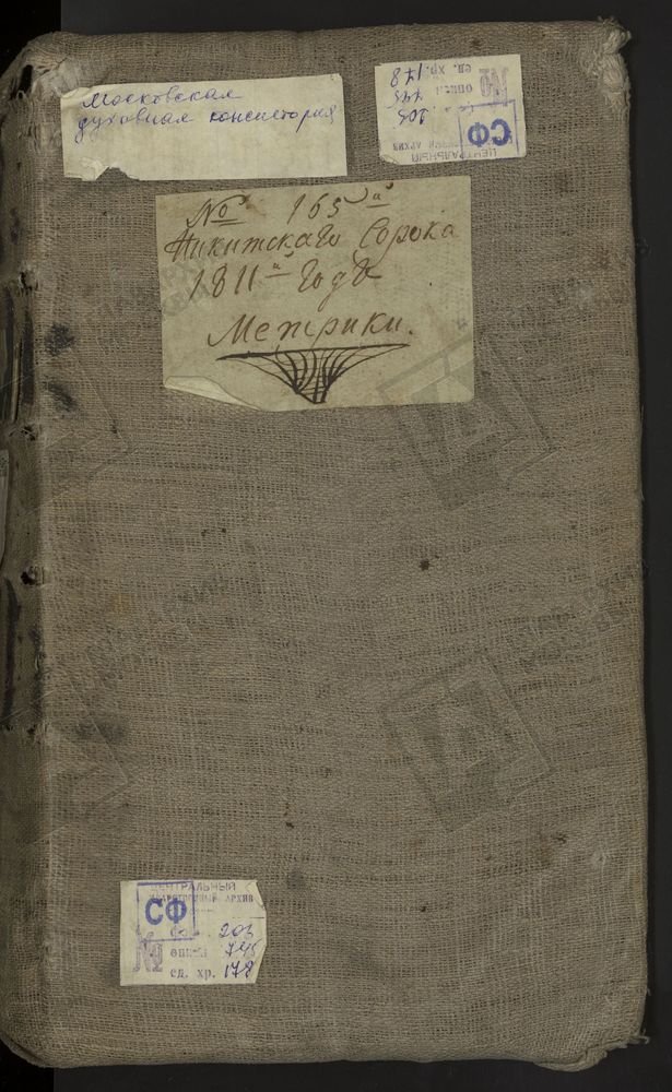 МЕТРИЧЕСКИЕ КНИГИ, МОСКВА, НИКИТСКИЙ СОРОК, 1 ЦЕРКОВЬ СВ. КОСМЫ И ДАМИАНА В ШУБИНЕ. 2 ЦЕРКОВЬ СВ. СЕРГИЯ НА ТРУБЕ. 3 ЦЕРКОВЬ СВ. ИОАННА МИЛОСТИВОГО НА ВАГАНЬКОВСКОМ КЛАДБИЩЕ. 4 ЦЕРКОВЬ ДЕВЯТИ МУЧЕНИКОВ БЛИЗ ПРЕСНИ (С 1842 Г. - ПРЕЧИСТЕНСКОГО...
