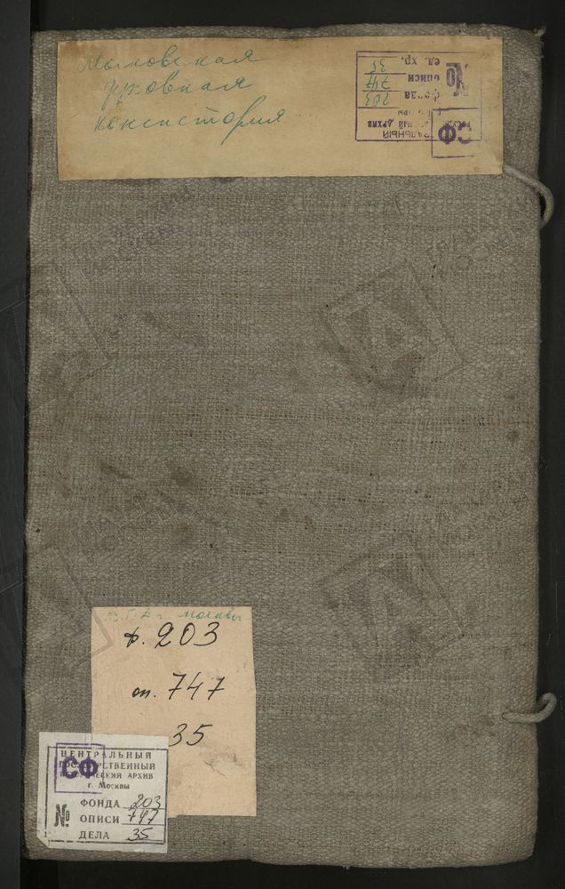 Исповедные ведомости, Московская губерния, Церкви Перемышльской десятины Московского уезда – Титульная страница единицы хранения