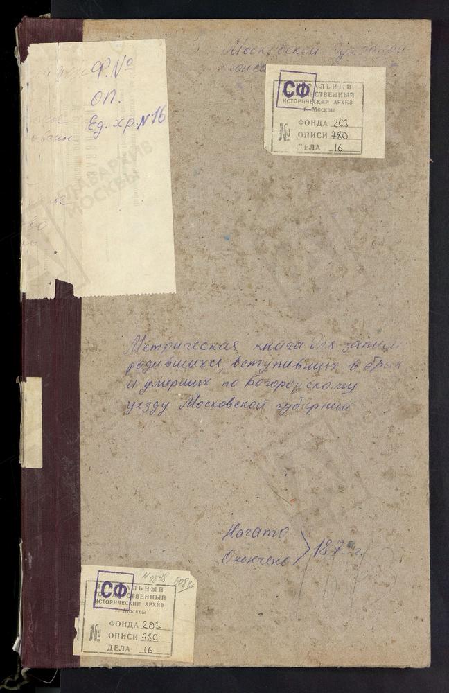 МЕТРИЧЕСКИЕ КНИГИ, МОСКОВСКАЯ ГУБЕРНИЯ, БОГОРОДСКИЙ УЕЗД, БОГОСЛОВСКОЕ СЕЛО, КАЗАНСКОЙ БМ ЦЕРКОВЬ. БОГОСЛОВКОЕ СЕЛО, УСПЕНСКАЯ ЦЕРКОВЬ. ПОГОСТ ПРИ Р.РУДНЕ, РОЖДЕСТВА БОГОРОДИЦЫ ЦЕРКОВЬ. ПОГОСТ ПРИ Р.ВЫРКЕ, РОЖДЕСТВА БОГОРОДИЦЫ ЦЕРКОВЬ....