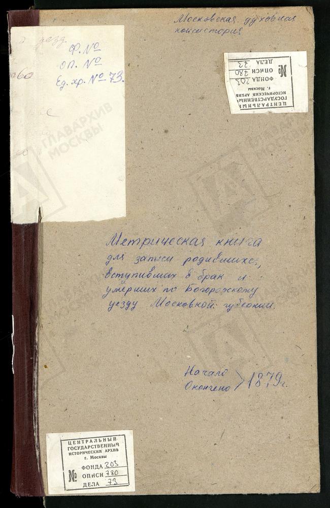 МЕТРИЧЕСКИЕ КНИГИ, МОСКОВСКАЯ ГУБЕРНИЯ, БОГОРОДСКИЙ УЕЗД, ДУШЕНОВО СЕЛО, ТИХВИНСКОЙ БМ ЦЕРКОВЬ (БЕЗ ТИТУЛА). НИКОЛЬСКОЕ-ЗАГАРЬЕ СЕЛО, СВ. НИКОЛАЯ ЧУДОТВОРЦА ЦЕРКОВЬ. ЗАПОНОРЬЕ СЕЛО, ПОКРОВСКАЯ ЦЕРКОВЬ. НИКОЛЬСКОЕ-ЗДЕХОВО СЕЛО, СВ. НИКОЛАЯ...