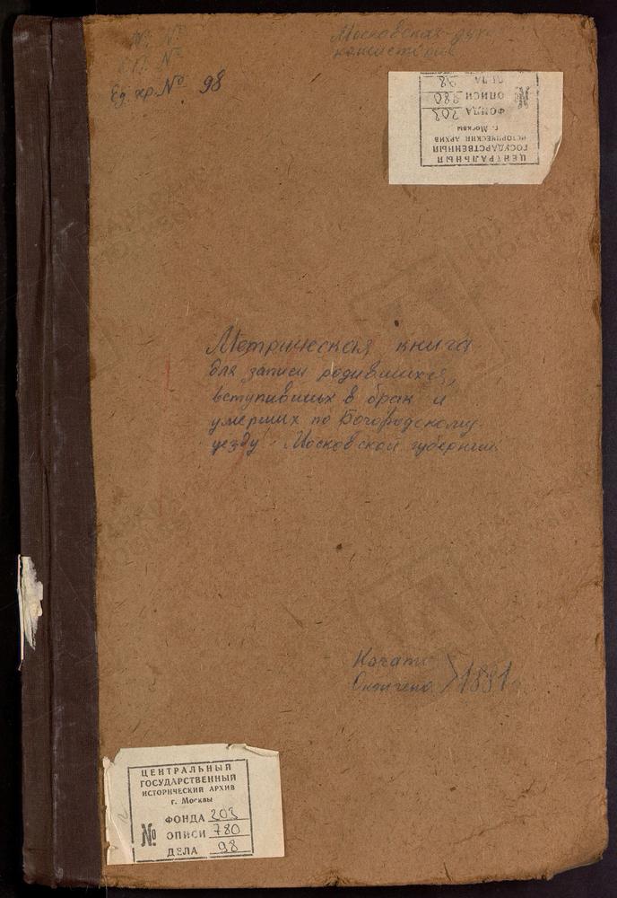 МЕТРИЧЕСКИЕ КНИГИ, МОСКОВСКАЯ ГУБЕРНИЯ, БОГОРОДСКИЙ УЕЗД, ПОГОСТ ПРИ Р.БЕРЕЗОВКЕ, СВ. ПАРАСКЕВЫ ПЯТНИЦЫ ЦЕРКОВЬ. ПЕТРОВСКОЕ СЕЛО, СПАССКАЯ ЦЕРКОВЬ. ПОГОСТ ПРИ Р.КЛЯЗЬМЕ, СВ. ПЕТРА И ПАВЛА ЦЕРКОВЬ. РОДИНКИ СЕЛО, ВОСКРЕСЕНСКАЯ ЦЕРКОВЬ....