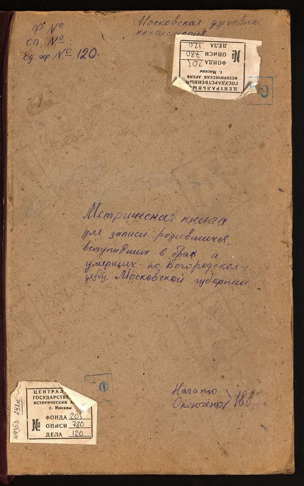 МЕТРИЧЕСКИЕ КНИГИ, МОСКОВСКАЯ ГУБЕРНИЯ, БОГОРОДСКИЙ УЕЗД, ЗЮЗИНО СЕЛО, РОЖДЕСТВА БОГОРОДИЦЫ ЦЕРКОВЬ. НИКОЛЬСКОЕ-ЗДЕХОВО СЕЛО, СВ. НИКОЛАЯ ЧУДОТВОРЦА ЦЕРКОВЬ. НИКОЛЬСКОЕ-ЗАГАРЬЕ СЕЛО, СВ. НИКОЛАЯ ЧУДОТВОРЦА ЦЕРКОВЬ. ЗАПОНОРЬЕ СЕЛО, ПОКРОВСКАЯ...