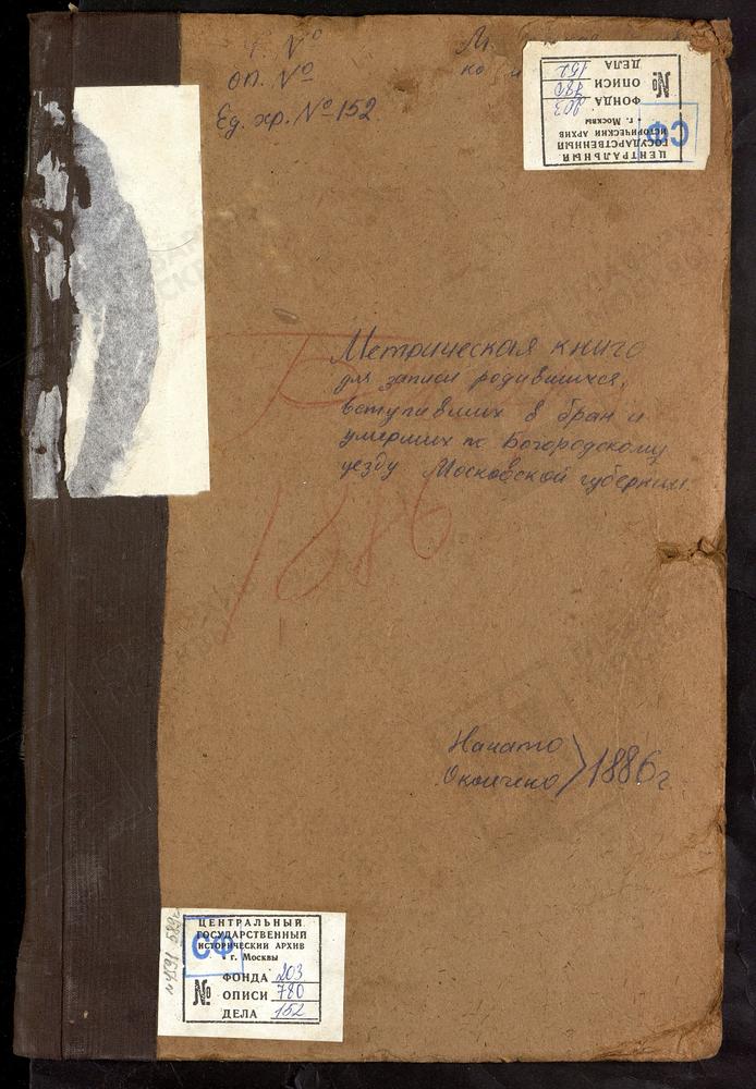 МЕТРИЧЕСКИЕ КНИГИ, МОСКОВСКАЯ ГУБЕРНИЯ, БОГОРОДСКИЙ УЕЗД, БИСЕРОВО СЕЛО, БОГОЯВЛЕНСКАЯ ЦЕРКОВЬ. БОГОСЛОВСКОЕ СЕЛО, УСПЕНСКАЯ ЦЕРКОВЬ. ВОСКРЕСЕНСКОЕ СЕЛО, ПОКРОВСКАЯ ЦЕРКОВЬ. ПАВЛОВСКИЙ ПОСАД Г., ВОСКРЕСЕНСКАЯ ЦЕРКОВЬ. [Комментарии...