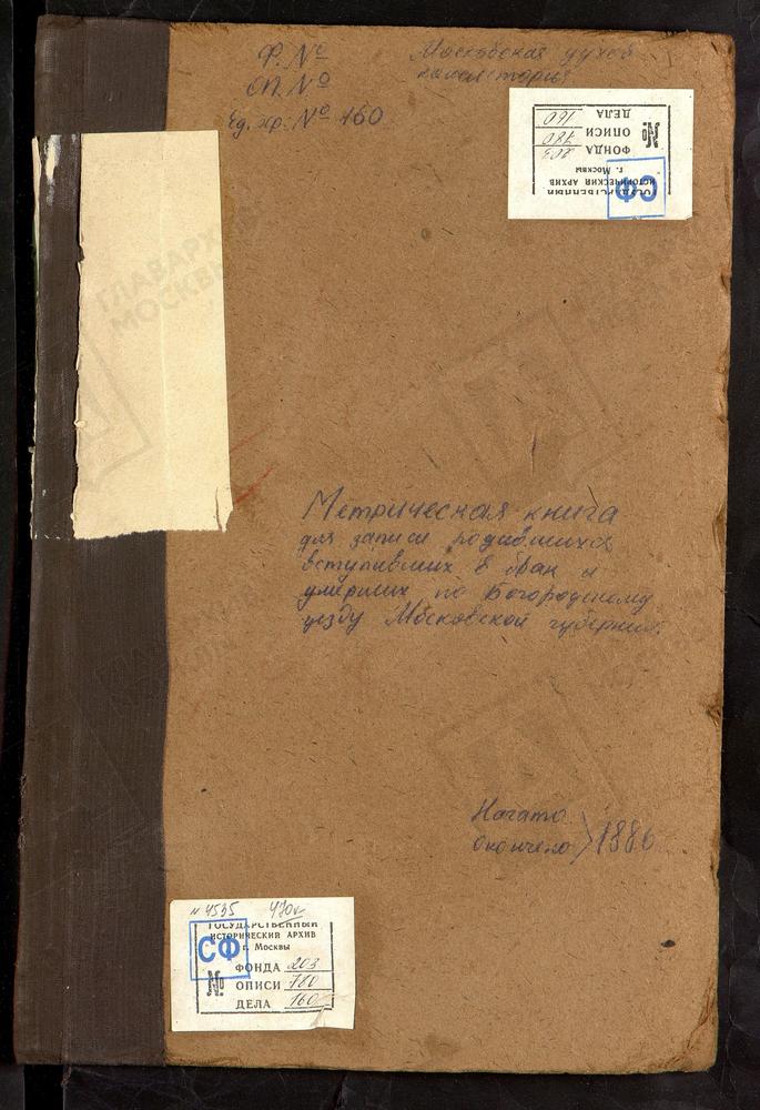 МЕТРИЧЕСКИЕ КНИГИ, МОСКОВСКАЯ ГУБЕРНИЯ, БОГОРОДСКИЙ УЕЗД, УЛИТКИНО СЕЛО, СВ. МАРИИ МАГДАЛИНЫ ЦЕРКОВЬ. ПОГОСТ ПРИ Р.БЕРЕЗОВКЕ, СВ. ПАРАСКЕВЫ ПЯТНИЦЫ ЦЕРКОВЬ. ПОГОСТ ПРИ Р.ВЫРКЕ, РОЖДЕСТВА БОГОРОДИЦЫ ЦЕРКОВЬ. ПОГОСТ ПРИ Р.ДРОЗНЕ, СВ. НИКИТЫ...