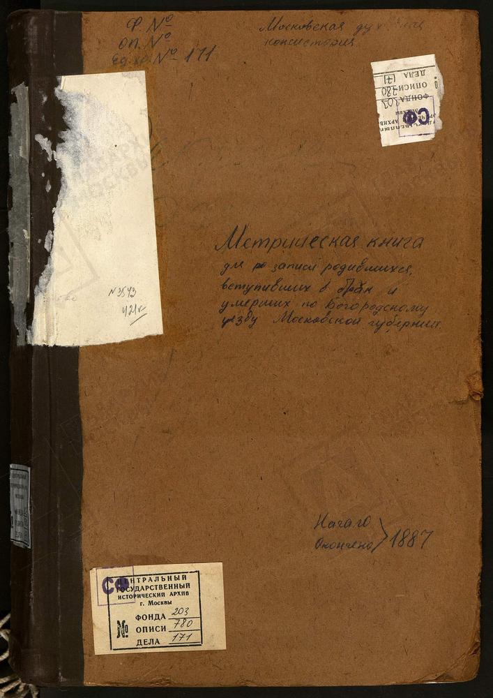 МЕТРИЧЕСКИЕ КНИГИ, МОСКОВСКАЯ ГУБЕРНИЯ, БОГОРОДСКИЙ УЕЗД, РОДИНКИ СЕЛО, ВОСКРЕСЕНСКАЯ ЦЕРКОВЬ. ТРОИЦКОЕ-РЯЗАНЦЕВО СЕЛО, ТРОИЦКАЯ ЦЕРКОВЬ. САВВИНО СЕЛО, ПРЕОБРАЖЕНСКАЯ ЦЕРКОВЬ. СТРОМЫНЬ-КОРОВИЦЫНО СЕЛО, УСПЕНСКАЯ ЦЕРКОВЬ. СЕЛИНО СЕЛО,...