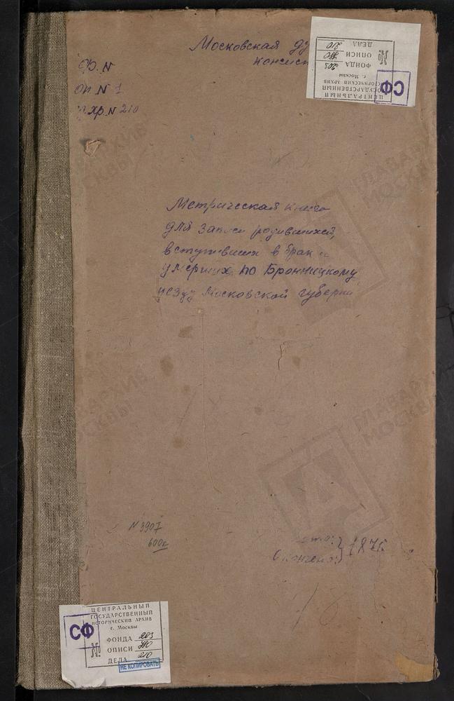 МЕТРИЧЕСКИЕ КНИГИ, МОСКОВСКАЯ ГУБЕРНИЯ, БРОННИЦКИЙ УЕЗД, БРОННИЦЫ Г., СВ. МИХАИЛА АРХАНГЕЛА ЦЕРКОВЬ. ПОГОСТ СОРОКОРОДНЯ-АБАШКИНО, УСПЕНСКАЯ ЦЕРКОВЬ. АВДОТЬИНО СЕЛО, ТИХВИНСКОЙ БМ ЦЕРКОВЬ. АМИРЕВО СЕЛО, БОГОЯВЛЕНСКАЯ ЦЕРКОВЬ. АЛЕШИНО СЕЛО, СВ....