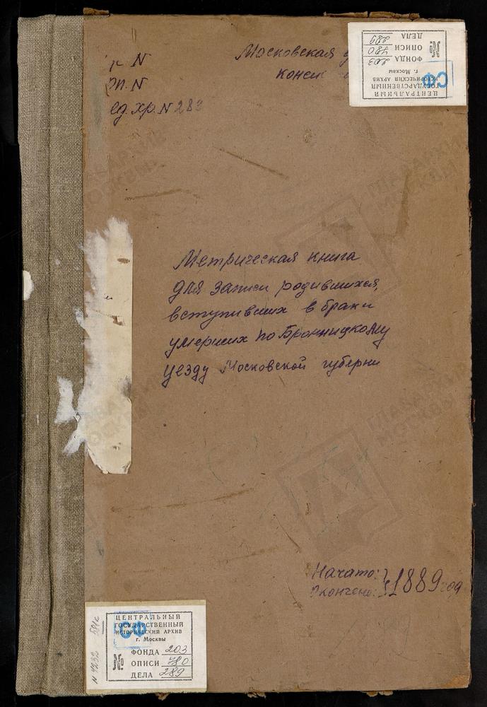 МЕТРИЧЕСКИЕ КНИГИ, МОСКОВСКАЯ ГУБЕРНИЯ, БРОННИЦКИЙ УЕЗД, НИКОНОВСКОЕ СЕЛО, ПОКРОВСКАЯ ЦЕРКОВЬ. НОВЛЯНСКОЕ СЕЛО, СВ. ИОАННА ЗЛАТОУСТА ЦЕРКОВЬ. НОВОРОЖДЕСТВЕНО СЕЛО, СВ. ИОАННА ПРЕДТЕЧИ ЦЕРКОВЬ. ОСТАШЕВО СЕЛО, ВЛАДИМИРСКОЙ БМ ЦЕРКОВЬ....