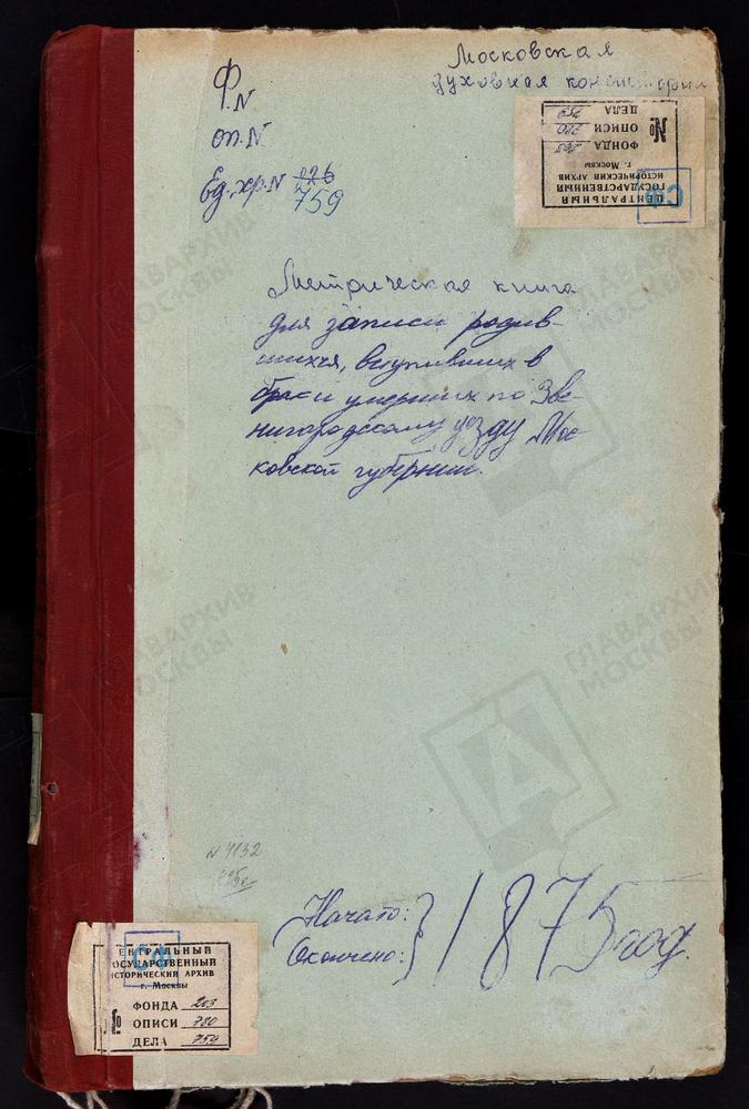 МЕТРИЧЕСКИЕ КНИГИ, МОСКОВСКАЯ ГУБЕРНИЯ, ЗВЕНИГОРОДСКИЙ УЕЗД, ТЕЛЕПНЕВО СЕЛО, КРЕСТОВОЗДВИЖЕНСКАЯ ЦЕРКОВЬ. ТРОИЦКОЕ НА Р.ИСТРЕ СЕЛО, ТРОИЦКАЯ ЦЕРКОВЬ. САВВИНСКАЯ И ПОДМОНАСТЫРСКАЯ СЛОБОДА, СВ. НИКОЛАЯ ЧУДОТВОРЦА ЦЕРКОВЬ. ЛОКОТНЯ СЕЛО,...