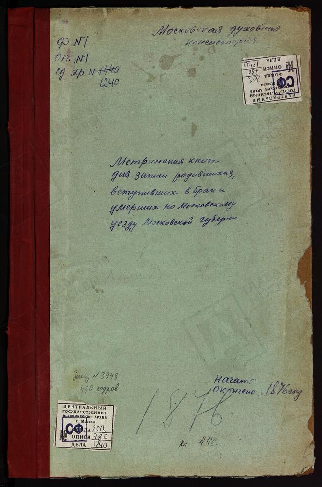 МЕТРИЧЕСКИЕ КНИГИ, МОСКОВСКАЯ ГУБЕРНИЯ, МОСКОВСКИЙ УЕЗД, ТРОЕКУРОВО СЕЛО, СВ. НИКОЛАЯ ЧУДОТВОРЦА ЦЕРКОВЬ. УСКОВО СЕЛО, КАЗАНСКОЙ БМ ЦЕРКОВЬ. ХОРОШОВО СЕЛО, ТРОИЦКАЯ ЦЕРКОВЬ. ХОВРИНО СЕЛО, ЗНАМЕНСКАЯ ЦЕРКОВЬ. ЦАРИЦЫНО СЕЛО, ЖИВОНОСНОГО...