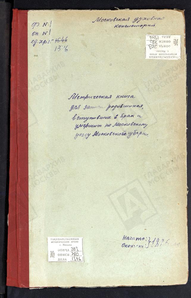 МЕТРИЧЕСКИЕ КНИГИ, МОСКОВСКАЯ ГУБЕРНИЯ, МОСКОВСКИЙ УЕЗД, ВИШНЯКОВО СЕЛО, ОБНОВЛЕНИЯ ХРАМА ВОСКРЕСЕНИЯ ХРИСТОВА ЦЕРКОВЬ. ВИНОГРАДОВО СЕЛО, ВЛАДИМИРСКОЙ БМ ЦЕРКОВЬ. ВИТЕНЕВО СЕЛО, УСПЕНСКАЯ ЦЕРКОВЬ. ВЛАХЕРНСКОЕ-КУЗЬМИНКИ СЕЛО, ВЛАХЕРНСКОЙ БМ...