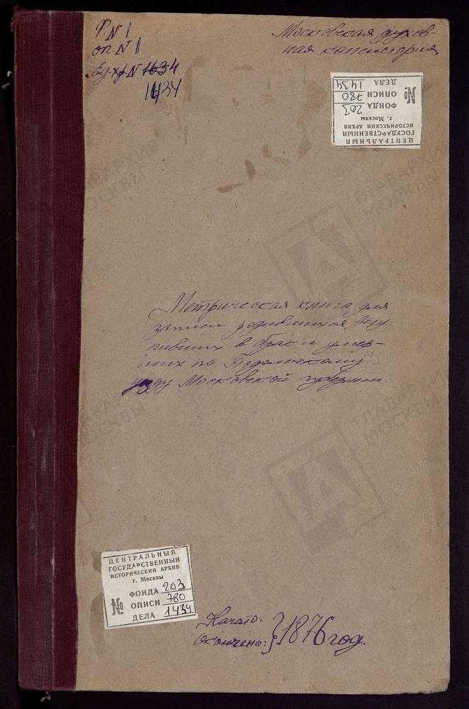 МЕТРИЧЕСКИЕ КНИГИ, МОСКОВСКАЯ ГУБЕРНИЯ, ПОДОЛЬСКИЙ УЕЗД, НИКУЛИНО СЕЛО, СПАССКАЯ ЦЕРКОВЬ. НИКИТСКОЕ СЕЛО, СВ. НИКИТЫ МУЧЕНИКА ЦЕРКОВЬ. ОДИНЦОВО СЕЛО, СВ. МИХАИЛА АРХАНГЕЛА ЦЕРКОВЬ. ТРОИЦКОЕ-ОРДЫНЦЫ СЕЛО, ТРОИЦКАЯ ЦЕРКОВЬ. ОЗНОБИШИНО СЕЛО,...