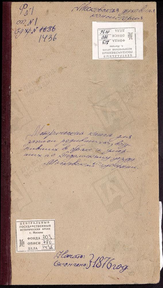 МЕТРИЧЕСКИЕ КНИГИ, МОСКОВСКАЯ ГУБЕРНИЯ, ПОДОЛЬСКИЙ УЕЗД, РАСТУНОВО СЕЛО (РОСТУНОВО СЕЛО), ИВЕРСКОЙ БМ ЦЕРКОВЬ. ПРОХОРОВО СЕЛО, СПАССКАЯ ЦЕРКОВЬ. САТИНО СЕЛО, ВОЗНЕСЕНСКАЯ ЦЕРКОВЬ. ВОСКРЕСЕНСКОЕ-САВВИНО СЕЛО, ВОСКРЕСЕНСКАЯ ЦЕРКОВЬ. СПАС-...