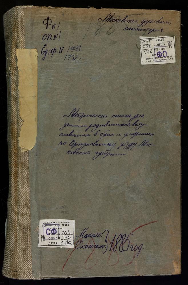 МЕТРИЧЕСКИЕ КНИГИ, МОСКОВСКАЯ ГУБЕРНИЯ, СЕРПУХОВСКОЙ УЕЗД, СЕРЕДНЕЕ СЕЛО, ТИХВИНСКОЙ БМ ЦЕРКОВЬ. СТАРАЯ СИТНЯ СЕЛО, РОЖДЕСТВА БОГОРОДИЦЫ ЦЕРКОВЬ. ТИШКОВО СЕЛО, СВ. БОРИСА И ГЛЕБА ЦЕРКОВЬ. ТЕРЕМЕЦ ПОГОСТ, РОЖДЕСТВА БОГОРОДИЦЫ ЦЕРКОВЬ. ТЕМНЯ...