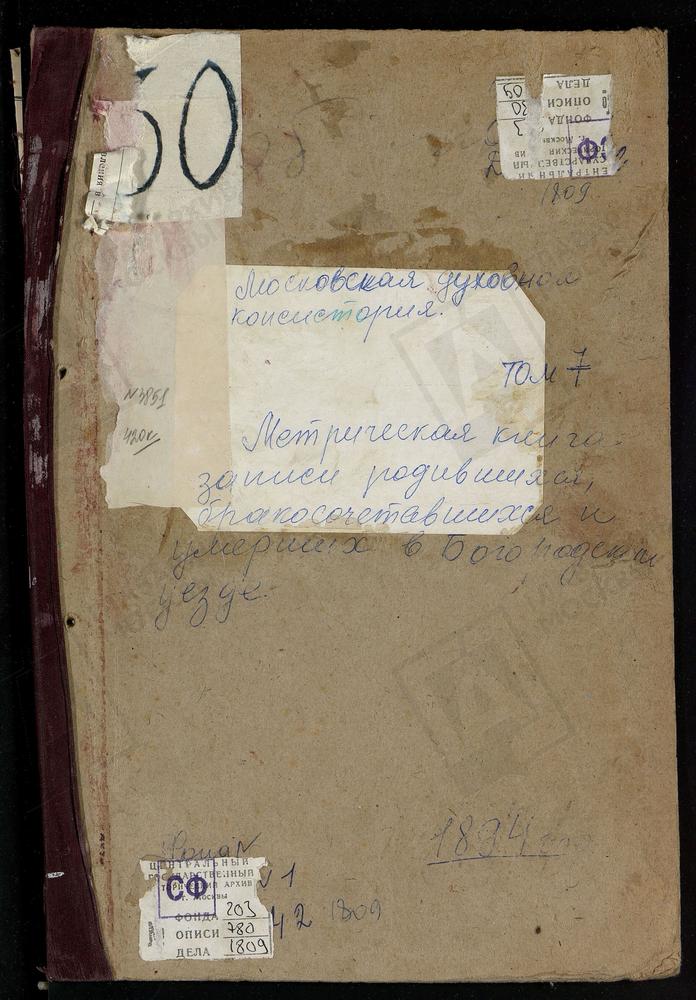 Метрические книги, Московская губерния, Богородский уезд, Никольское-Полтево село, Св. Николая Чудотворца церковь. Образцово село, Рождества Богородицы церковь. Петровская Подгорная слобода, Св. Николая Чудотворца церковь. Петровское село,...