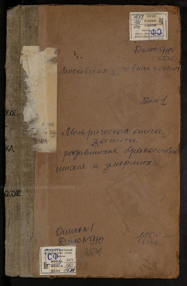 Метрические книги, Московская губерния, Коломенский уезд, Авдулово село, Покровская церковь. Аксиньино село, Св. Николая Чудотворца церковь. Алексеевское Большое село, Успенская церковь. Алексеевское Малое село, Св. Ильи Пророка церковь....