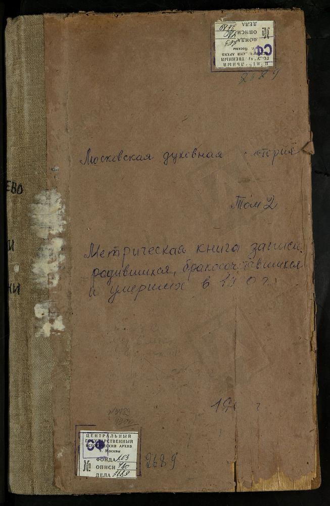 Метрические книги, Московская губерния, Московский уезд, Теплый Стан село, Троицкая церковь. Трахонеево село, Успенская церковь. Троекурово село, Св. Николая Чудотворца церковь. Троицкое-Кайнарджи село, Троицкая церковь. Троицкое-Лыково село,...