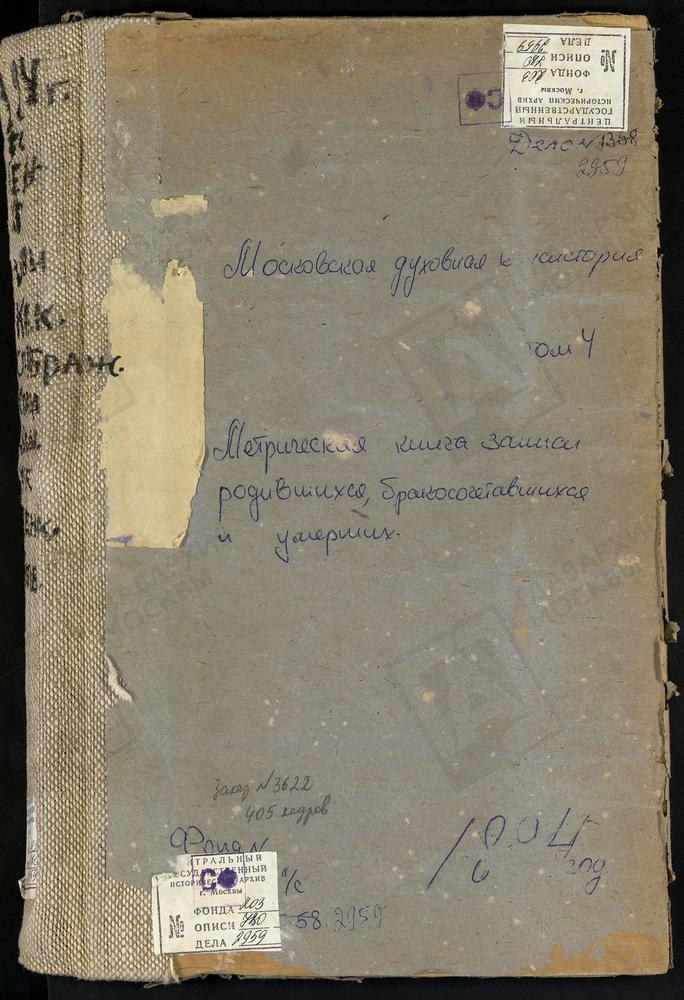 Метрические книги, Московская губерния, Серпуховский уезд, Березня погост, св. Николая Чудотворца церковь. Серпухов город, Богоявленская церковь. Серпухов город, св. Николая Чудотворца в Будках церковь. Серпухов город, Покровская церковь....