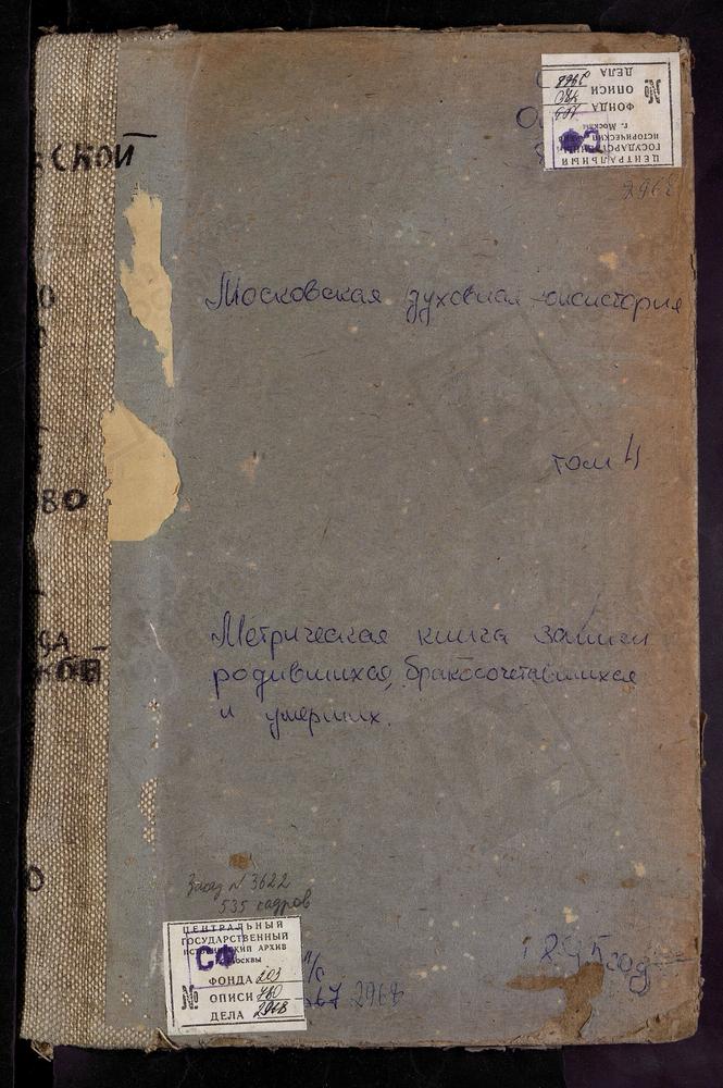 Метрические книги, Московская губерния, Серпуховский уезд, Савельево село, Спасопреображенская церковь. Садки село, св. Иоанна Предтечи церковь. Сапроново село, Троицкая церковь. Семеновское-Отрада село, св. кн. Владимира церковь....