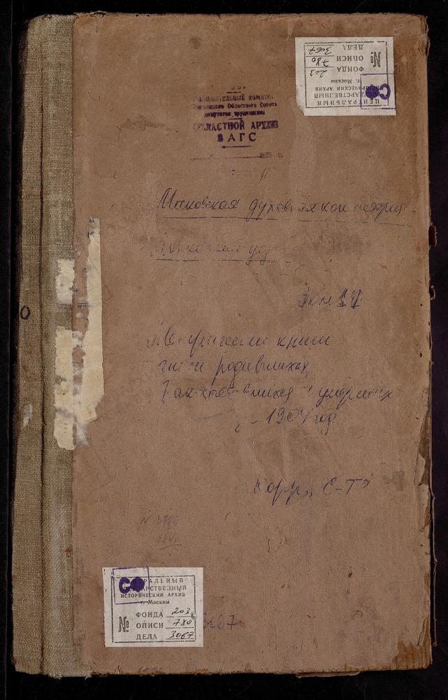 Метрические книги, Московская губерния, Московский уезд, Коньково село, св. Сергия церковь. Середниково село, св. Алексея Митрополита церковь. Спасское-Вантеево село, Спасская церковь. Спасское-Котово село, Спасская церковь. Спасское-Манухино...