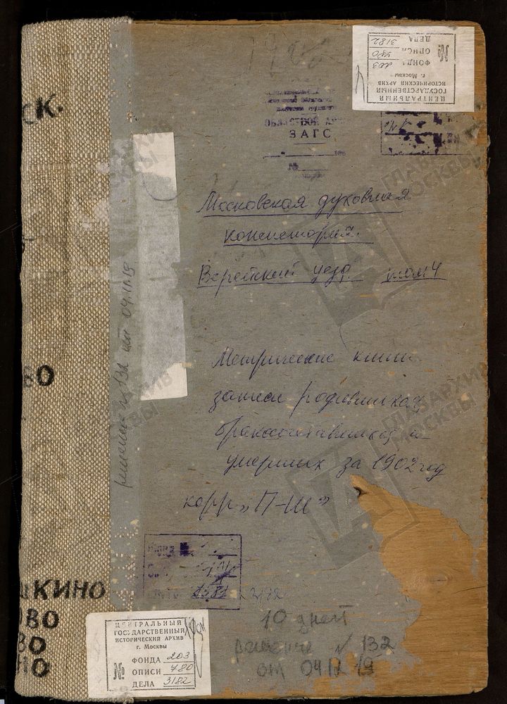 Метрические книги, Московская губерния, Верейский уезд, Петровское-Княжищево село, св. Петра Митрополита церковь. Подосинки село, Троицкая церковь. Руднево село, Рождества Богородицы церковь. Симбухово село, Успенская церковь. Слепушкино...