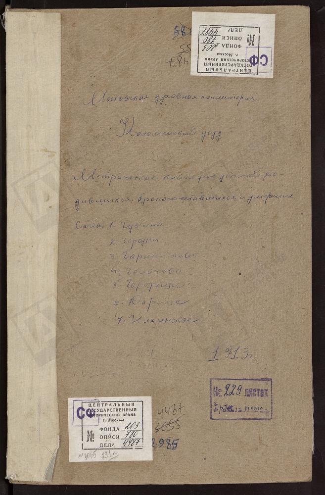 МЕТРИЧЕСКИЕ КНИГИ, МОСКОВСКАЯ ГУБЕРНИЯ, КОЛОМЕНСКИЙ УЕЗД, ГОЛОЧЕЛОВО СЕЛО, ТРОИЦКАЯ ЦЕРКОВЬ. ГОРНОСТАЕВО СЕЛО, ВЛАДИМИРСКОЙ БМ ЦЕРКОВЬ. ГОРОДИЩИ СЕЛО, СВ. ИОАННА ПРЕДТЕЧИ ЦЕРКОВЬ. ГОРОДНЯ СЕЛО, ВОСКРЕСЕНСКАЯ ЦЕРКОВЬ. ГУБИНО СЕЛО, ПОКРОВСКАЯ...