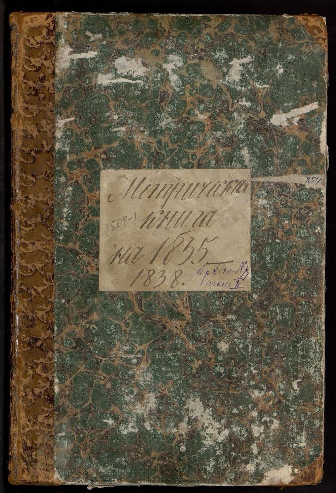 МЕТРИЧЕСКИЕ КНИГИ, МОСКОВСКАЯ ГУБЕРНИЯ, БОГОРОДСКИЙ УЕЗД, ДУШЕНОВО СЕЛО, НИКОЛАЕВСКАЯ ЦЕРКОВЬ, МЕТРИЧЕСКАЯ КНИГА – Титульная страница единицы хранения