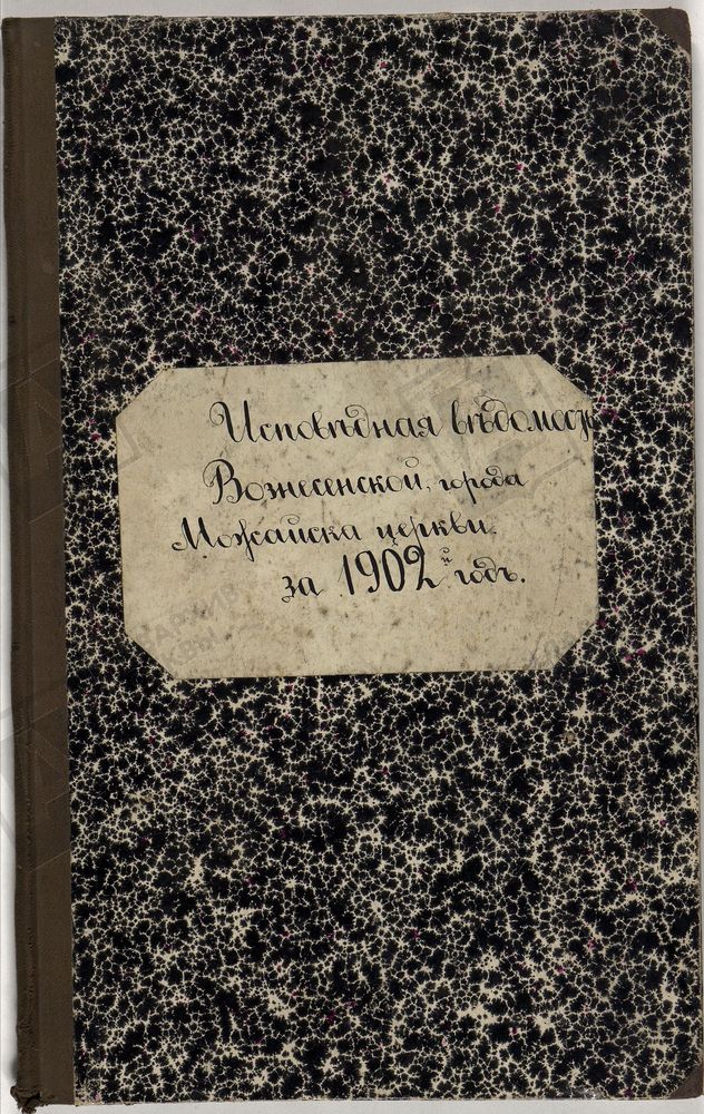 ИСПОВЕДНЫЕ ВЕДОМОСТИ, МОСКОВСКАЯ ГУБЕРНИЯ, МОЖАЙСКИЙ УЕЗД, ЦЕРКОВЬ ВОЗНЕСЕНСКАЯ, ГОРОДА МОЖАЙСКА – Титульная страница единицы хранения